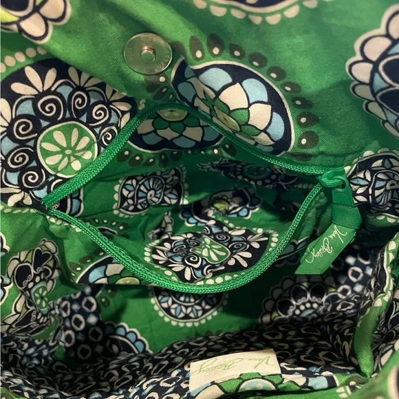 Vera Bradley Green Patterned Tote Bag - Picture 6 of 6